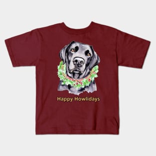 Happy Howlidays Black Labrador Retriever Kids T-Shirt